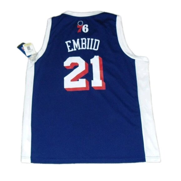 Joel Embiid Philadelphia 76ers Mens Blue Nba Jersey Sz. XL New Tags - Picture 1 of 3